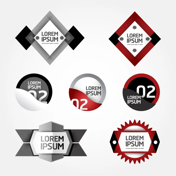 Étiquettes de conception modernes, peuvent être utilisées pour l'infographie, bannières numérotées — Image vectorielle