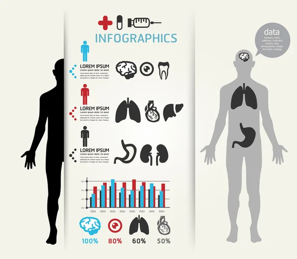 Modelo de Design de Infográfico Médico, pode ser usado para infográficos — Vetor de Stock