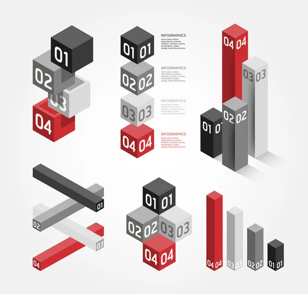 Étiquettes de conception modernes, peuvent être utilisées pour l'infographie, bannières numérotées — Image vectorielle