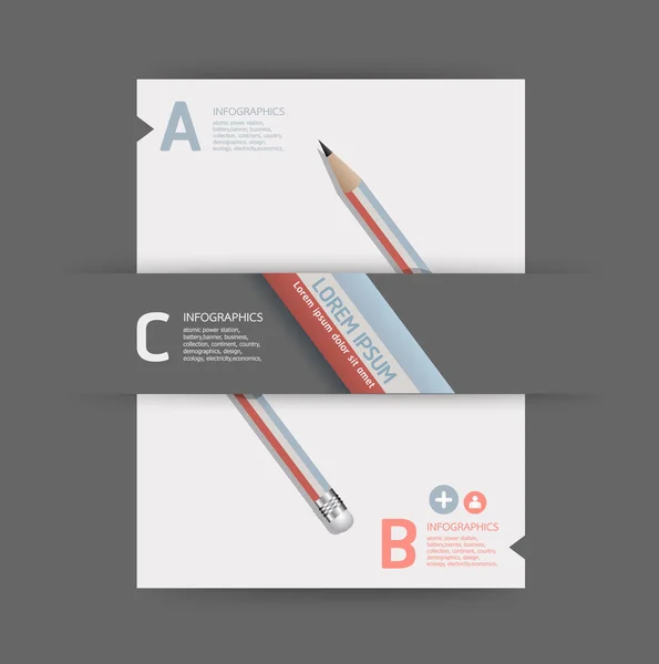 Modelo criativo com banner a lápis, pode ser usado para infograp — Vetor de Stock
