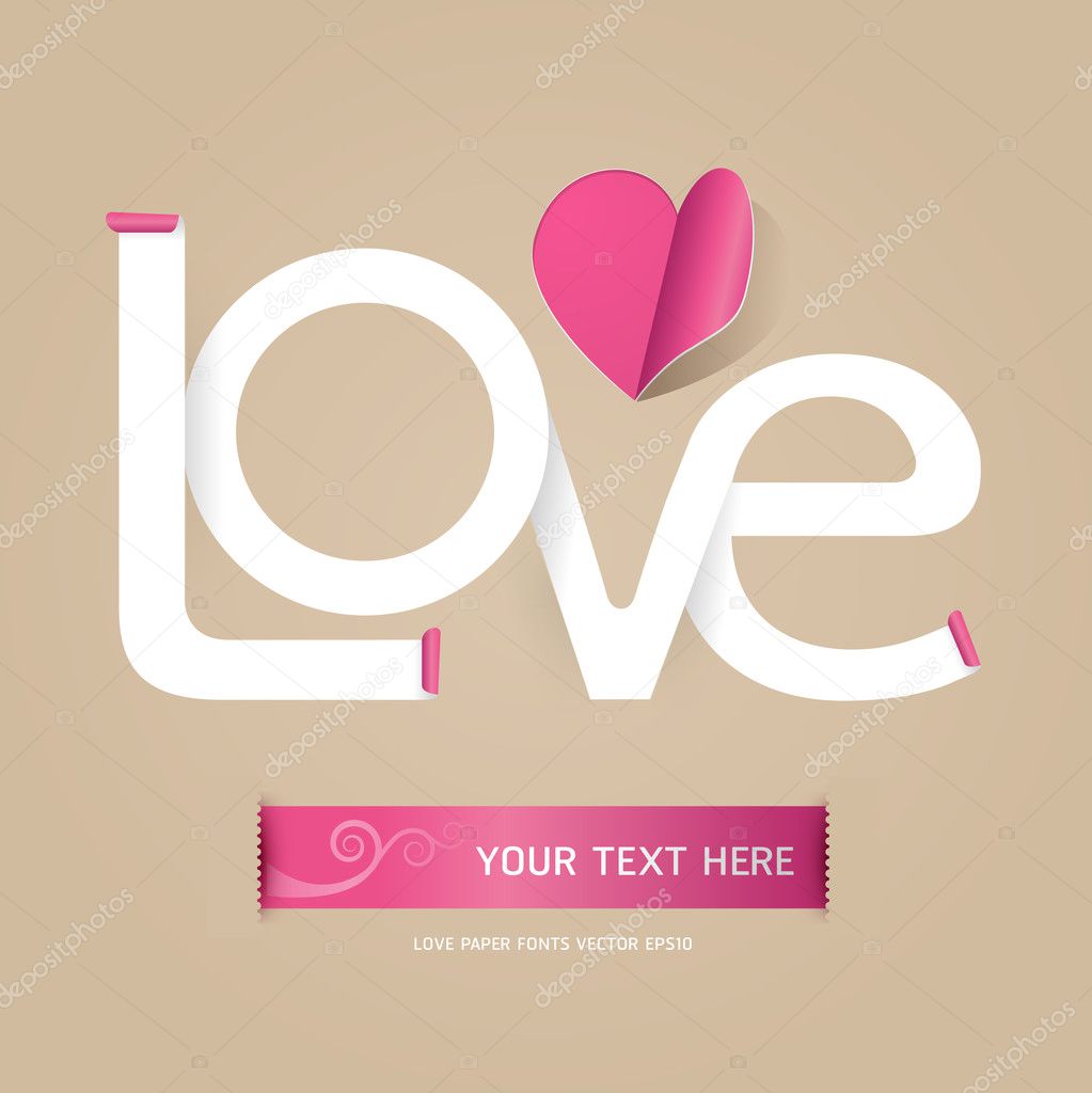love font paper concept- vector