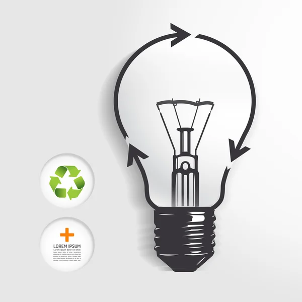 Recycler le concept d'ampoule Illustration .Vector . — Image vectorielle