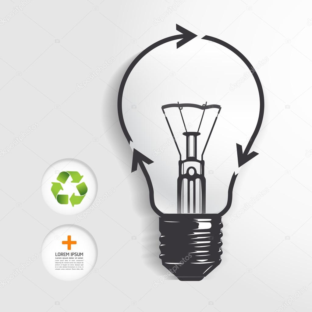 Recycle light bulb concept .Vector illustration.