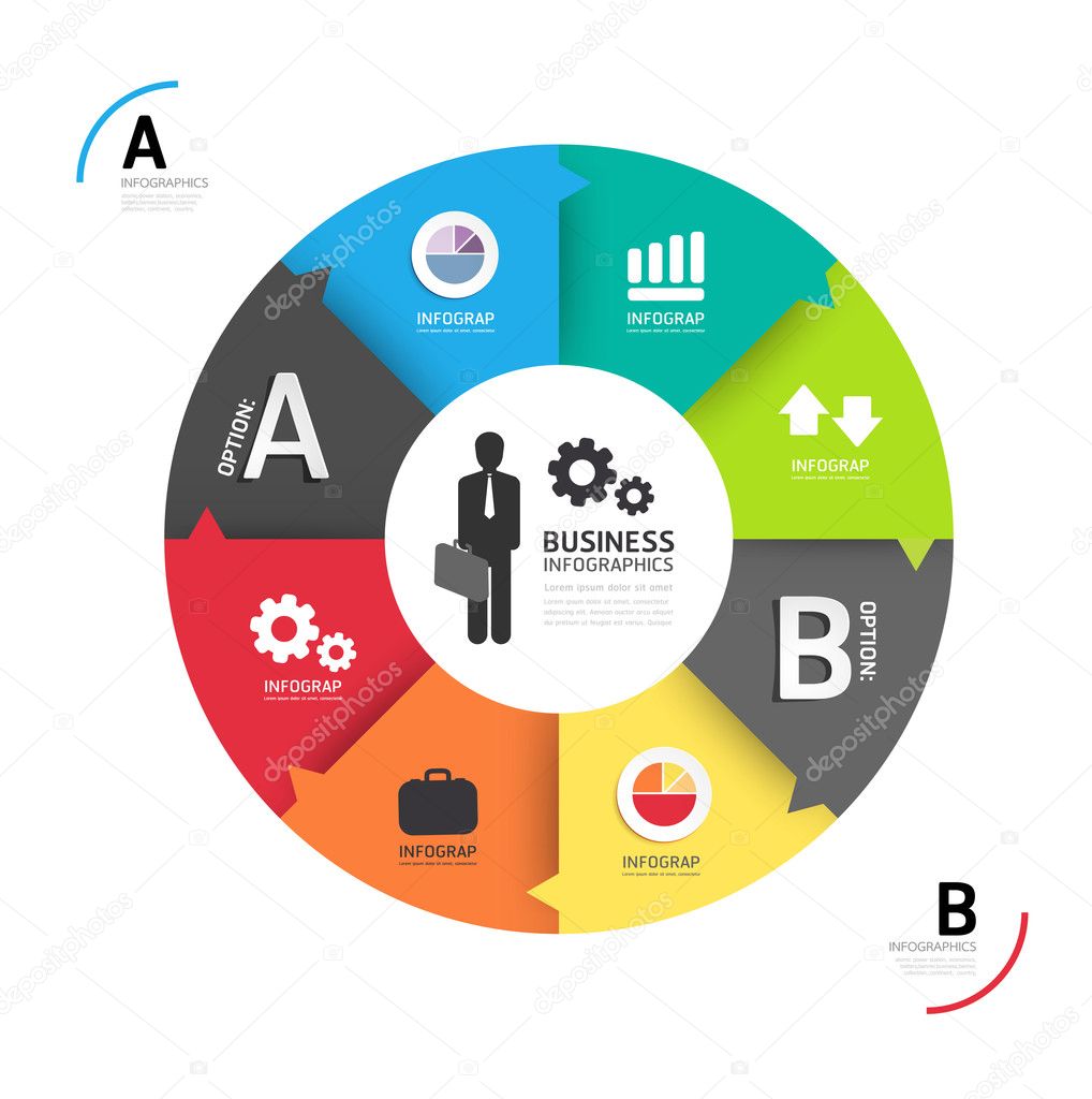 Abstract circle infographic Design Minimal style template