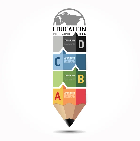 Design infografico astratto Modello di matita in stile minimale — Vettoriale Stock