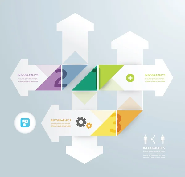 Pfeil minimalen Stil Infografik Vorlage — Stockvektor