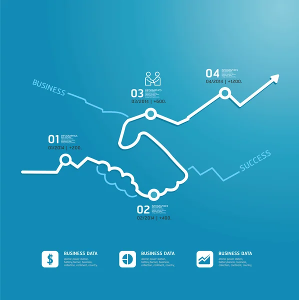 Diagrama de apretón de manos — Vector de stock