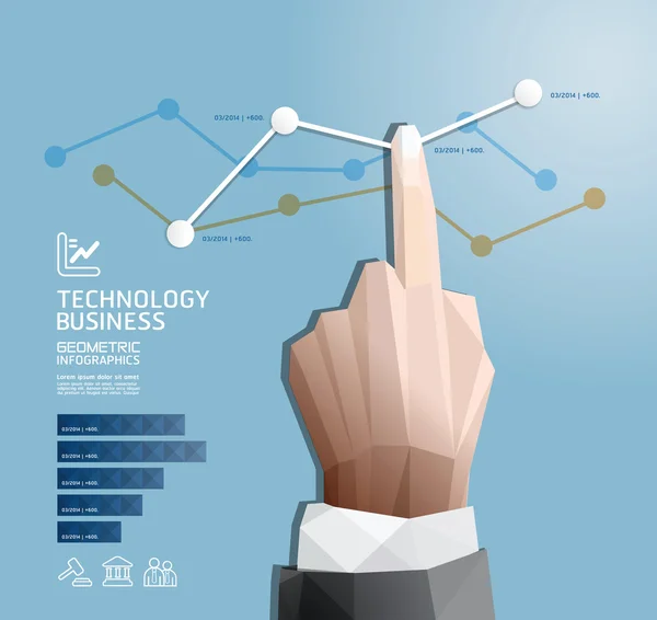 Geometrisches modernes Handschlagdesign — Stockvektor