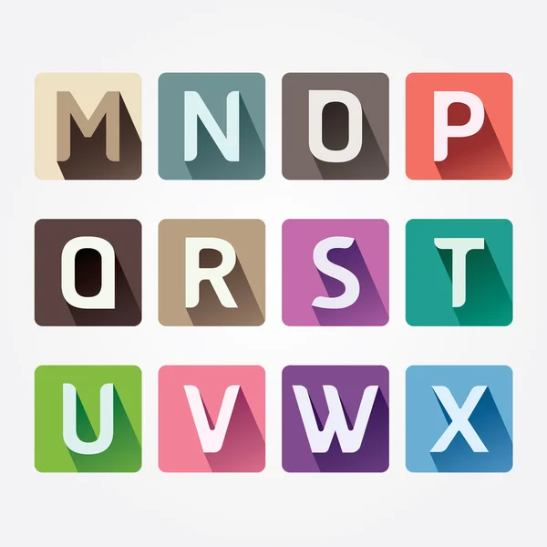 Polices colorées Alphabet avec style Sahdow — Image vectorielle