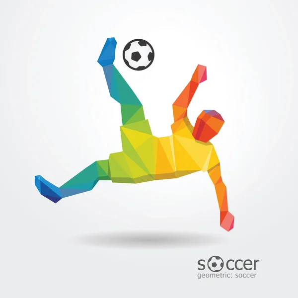 Soccer football kick striker player — Stock Vector