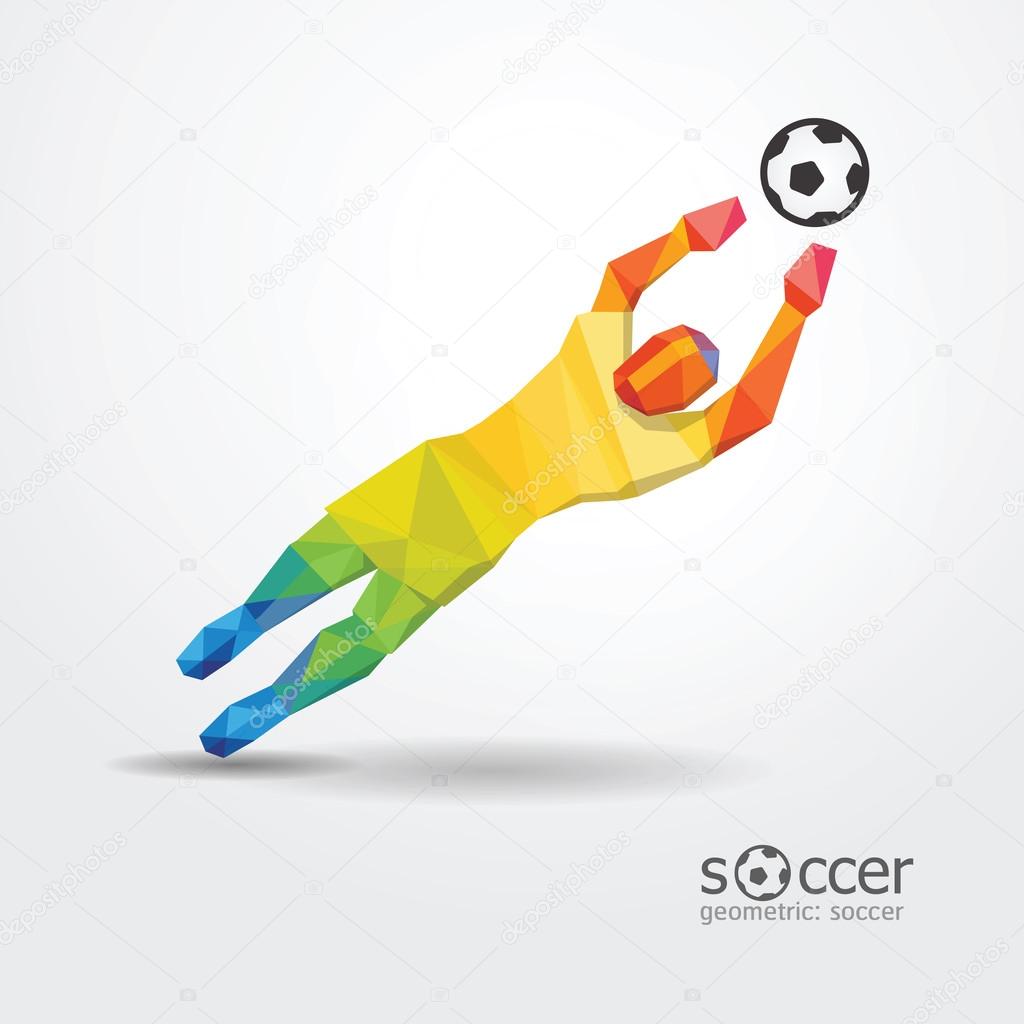 Soccer football goalkeeper player geometric