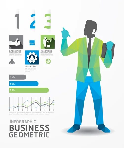 Design de conceito geométrico de negócios infográficos —  Vetores de Stock