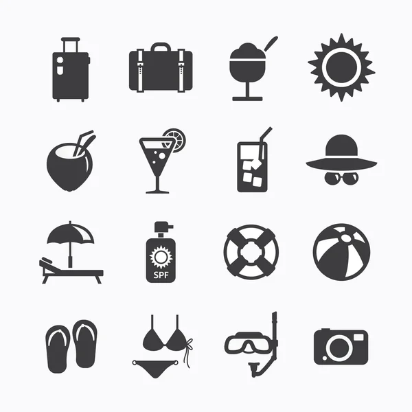 Iconos de verano Set de diseño — Vector de stock