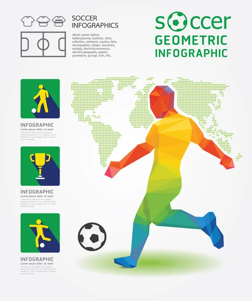 Conception de concept géométrique infographique de soccer — Image vectorielle