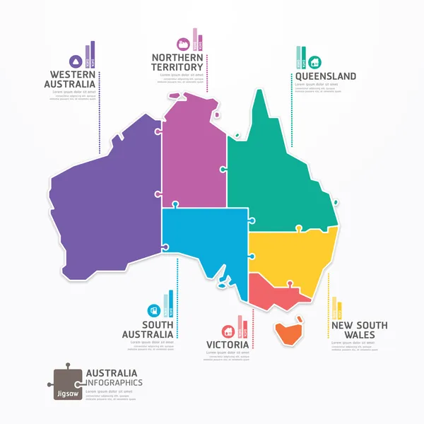 Australia Mapa Infografía — Vector de stock