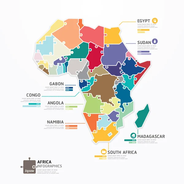 Mapa Infográfico de África — Archivo Imágenes Vectoriales