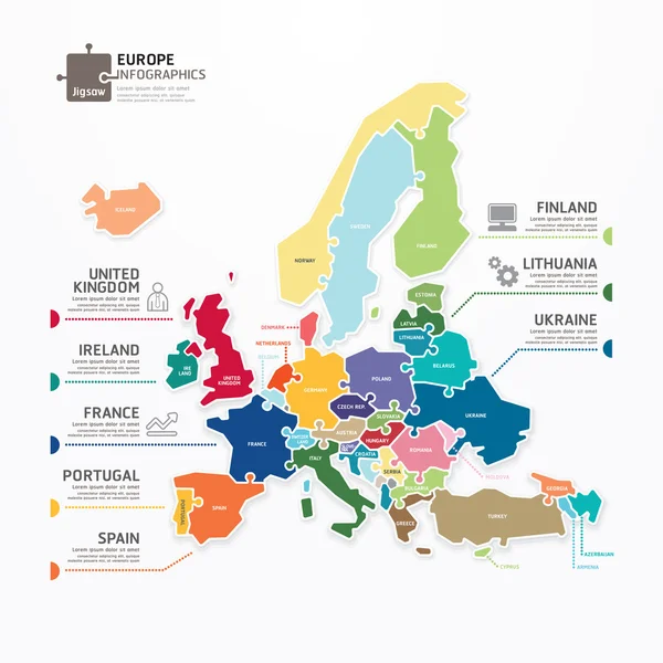 Europa Mapa Infografía — Archivo Imágenes Vectoriales