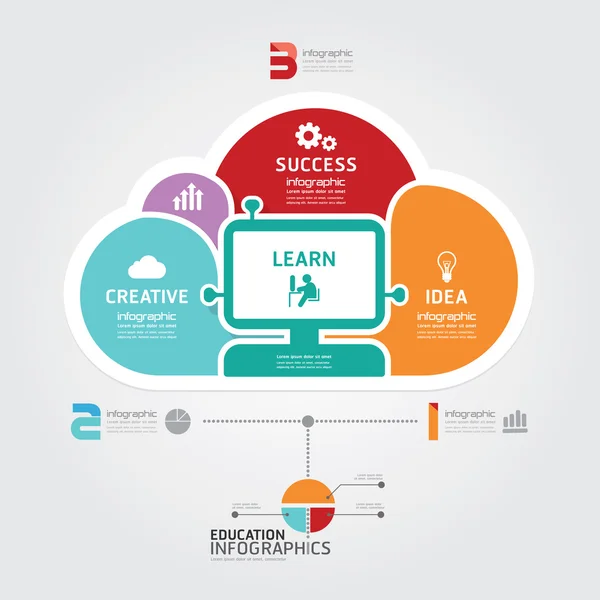 Plantilla de infografía en nube — Vector de stock