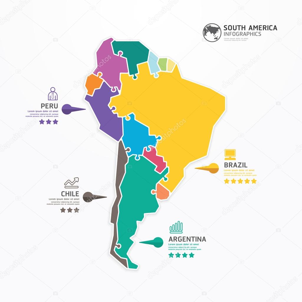 América do Sul Mapa Infográfico imagem vetorial de ...
