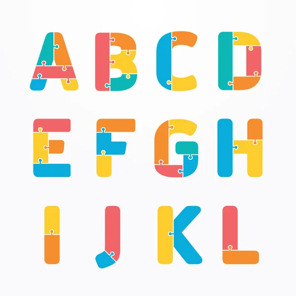 Alphabet, concept de puzzle — Image vectorielle