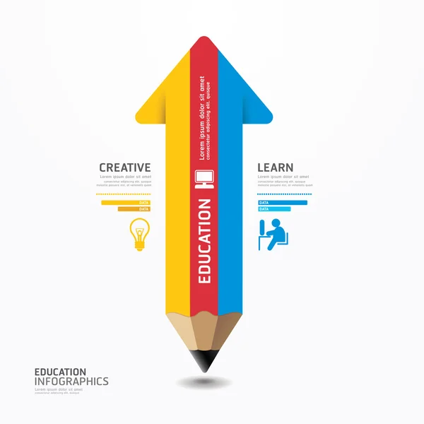 Pijl potlood infographic ontwerp — Stockvector