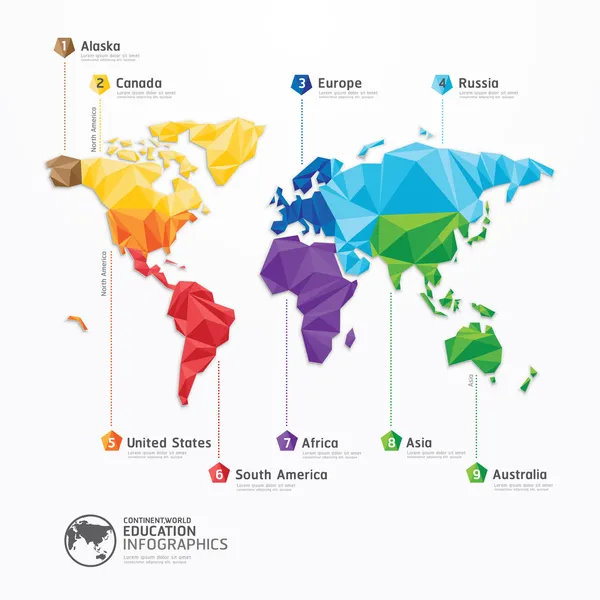 Infográficos da ilustração do mapa do mundo — Vetor de Stock