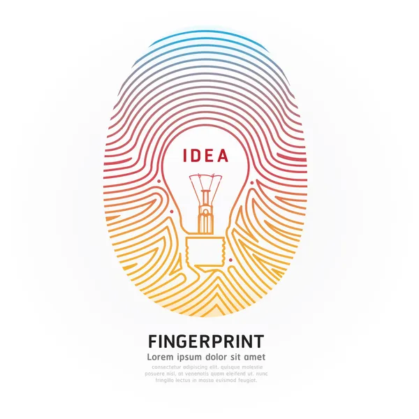 Fingerprint lightbulb — Stock Vector