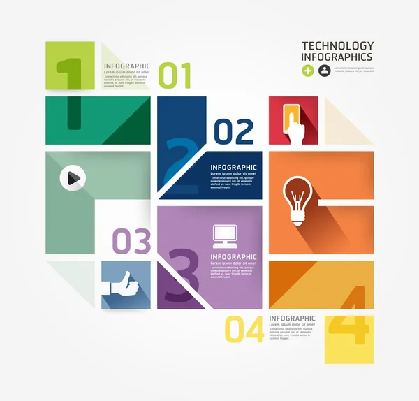 Modello infografico in stile minimale — Vettoriale Stock