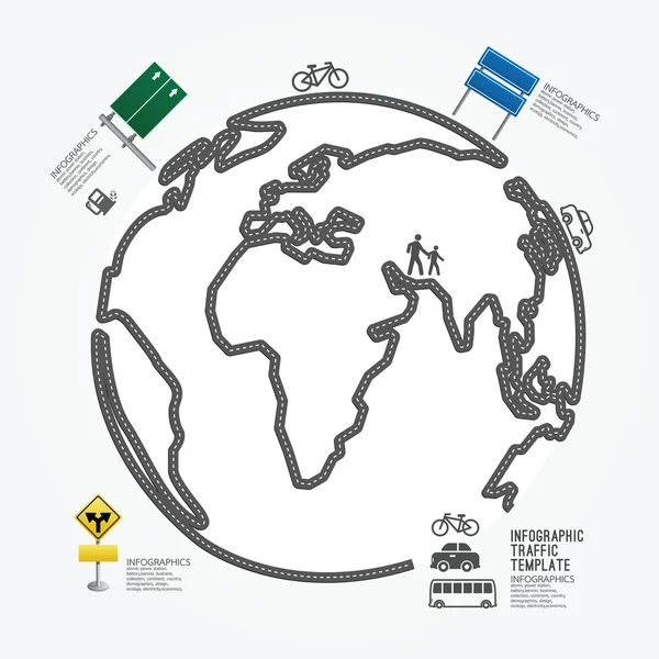 Diagrama de tráfego mundial — Vetor de Stock