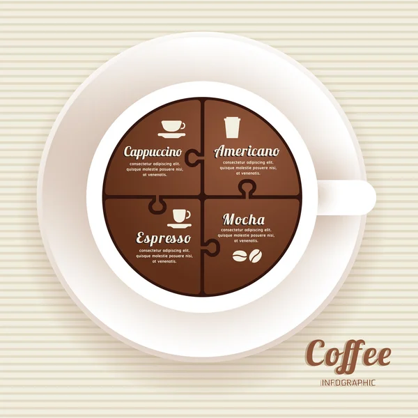 Coffee Cup Jigsaw banner — Stock vektor