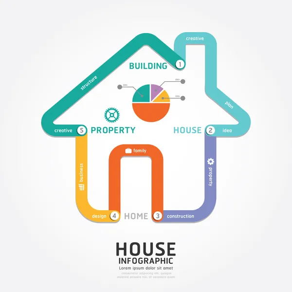 Infographics building house design — Stock Vector