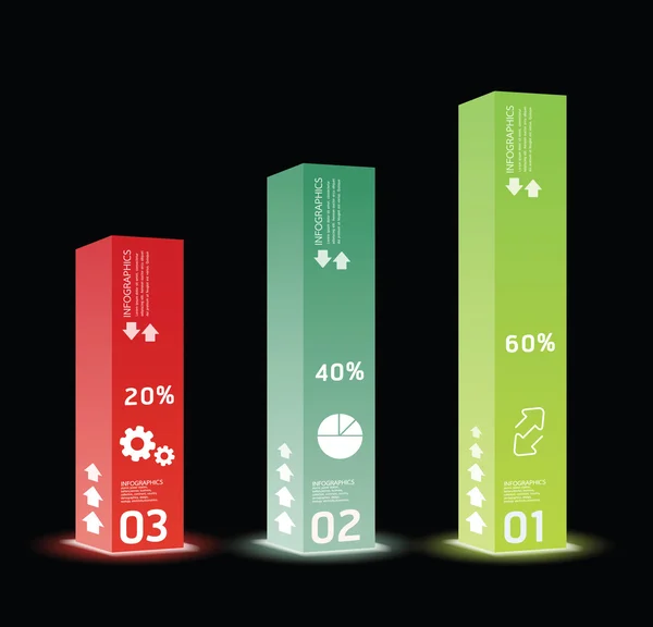 Modèle d'infographie Design de boîte moderne — Image vectorielle