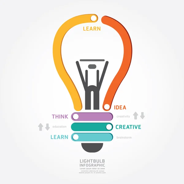 Schema di progettazione delle lampadine infografiche — Vettoriale Stock