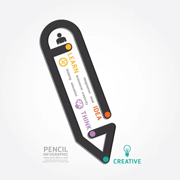 Infographics pencil design diagram — Stock Vector