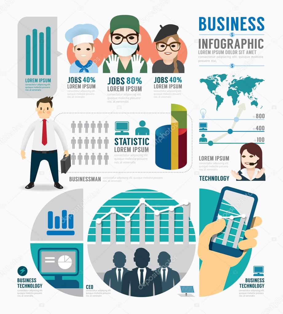 Infographic Business job template design