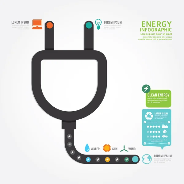 Prosjektering av miljøvennlig energi med Infografikk – stockvektor