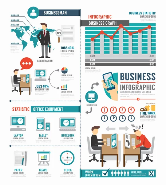 Infographic Business world job template design — Stock Vector