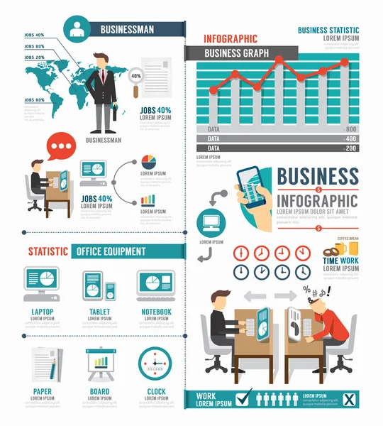 Návrh šablony Infographic obchodní svět práce — Stockový vektor