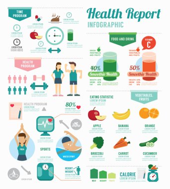 infografik sağlık spor şablon tasarımı