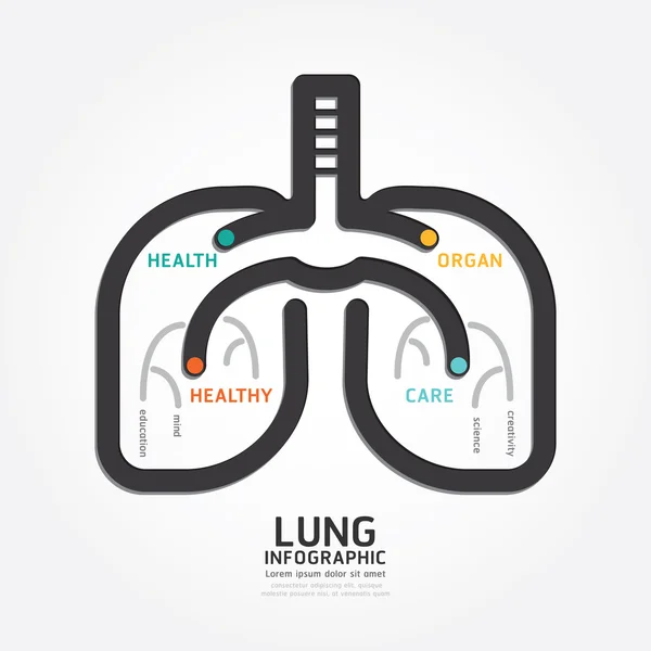 Infographics akciğer tasarım — Stok Vektör