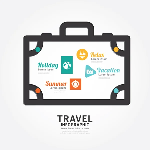 Infographics reizen bagage ontwerp — Stockvector