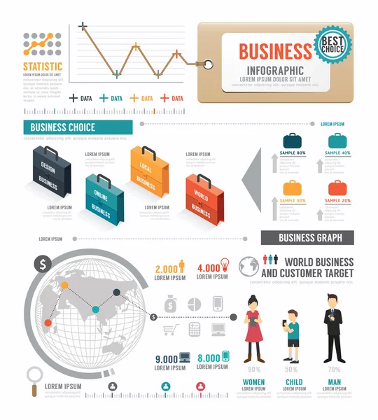 Modèle Infographie monde des affaires — Image vectorielle