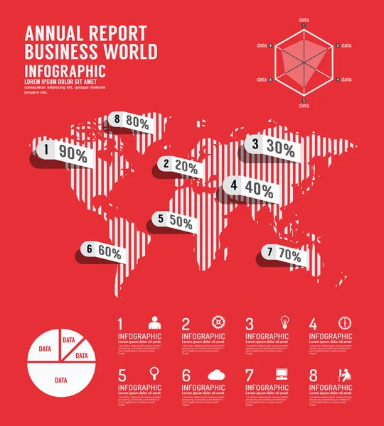 Informe anual infográfico — Vector de stock