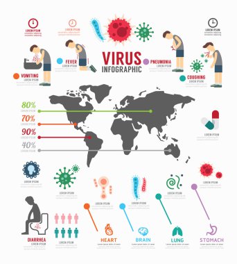 Infographic virüsü simgeler kümesi.