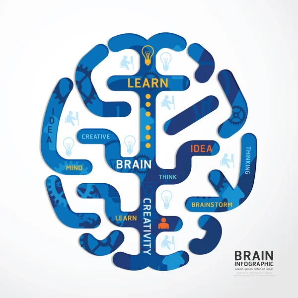 Diagram desain otak - Stok Vektor