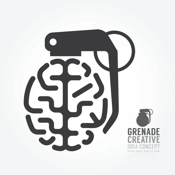 Искажение мозга от концепции гранаты — стоковый вектор