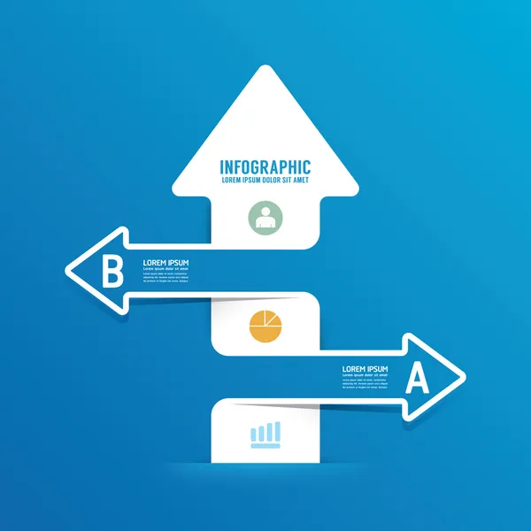 Ok çizgi infographics seçenekleri afiş. — Stok Vektör