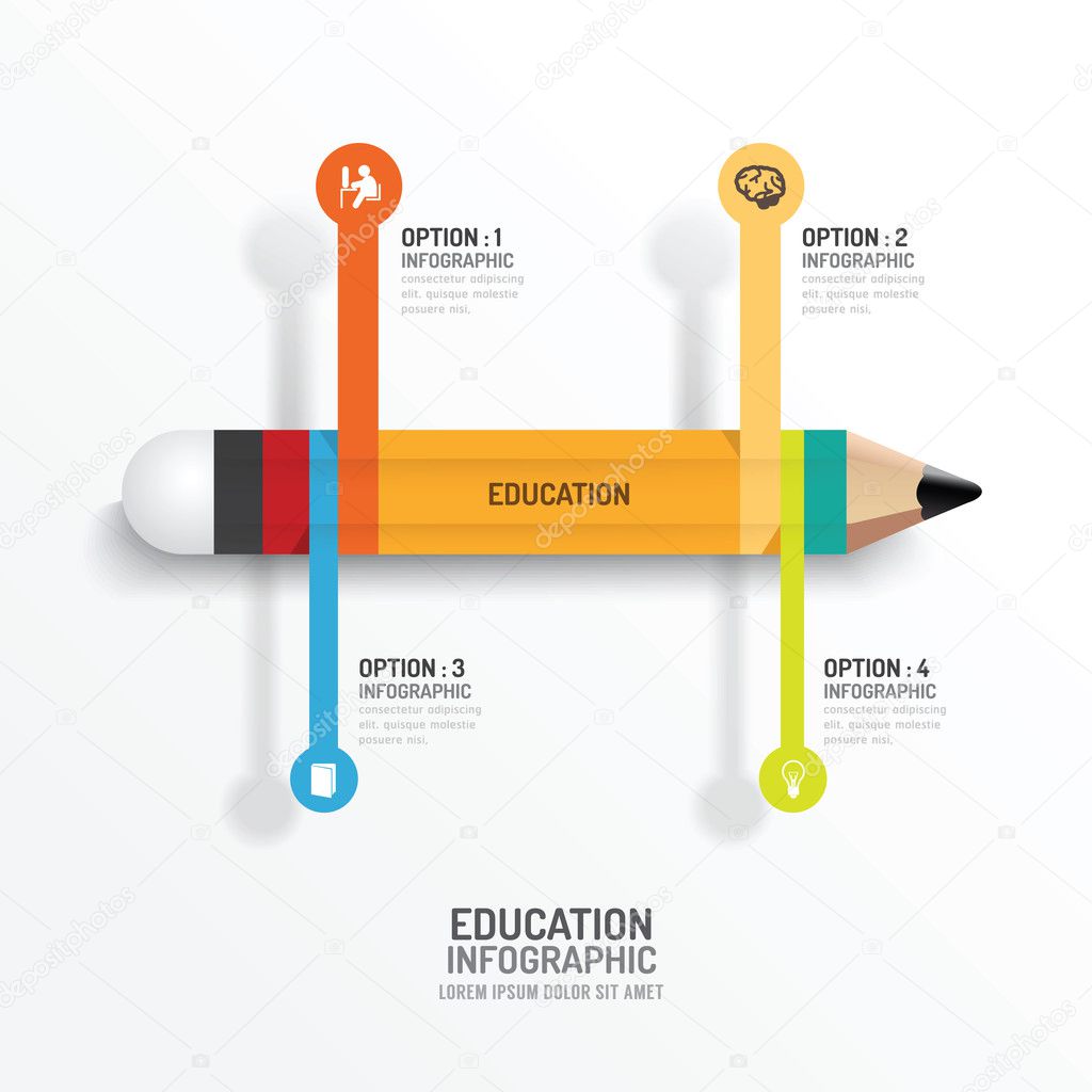 Education pencil Infographics Creative Template.