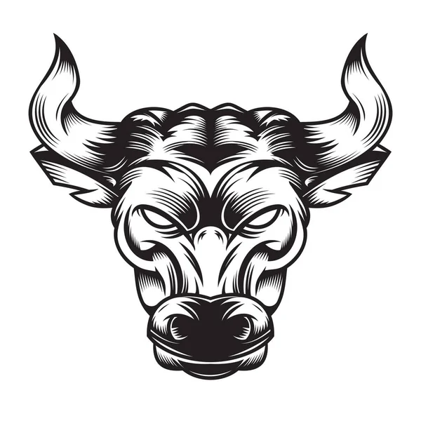 Bull Fight Design Vit Bakgrund Cow Line Konst Logotyper Eller — Stock vektor
