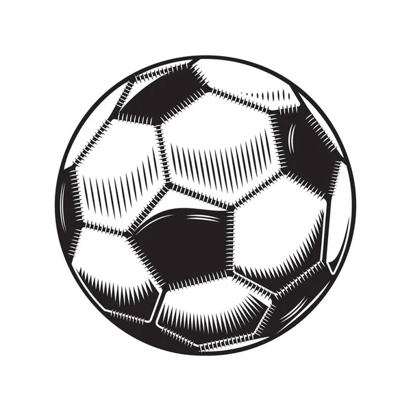 白い背景にサッカーのデザイン サッカーボールラインアートのロゴやアイコン ベクターイラスト — ストックベクタ